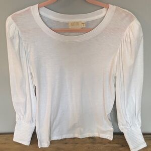 Nation LTD White Long Sleeve Top